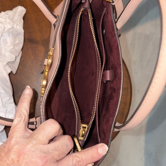 Kate Spade Satchel Crossbody bag pebble leather dusty Rose ♠️ gold tone decor - Picture 10 of 17